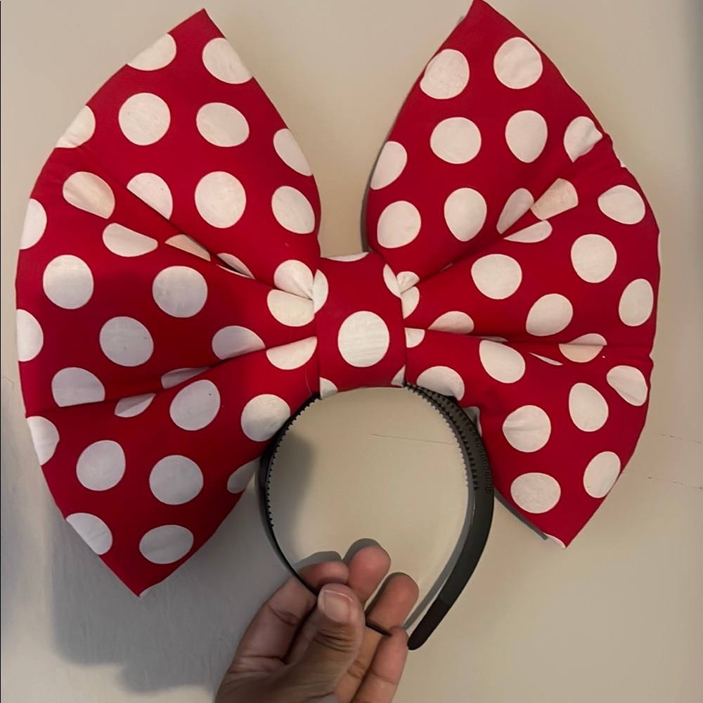 Giant Red Polka Dot Minnie Bow Headband